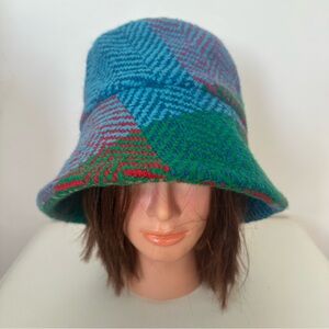 John Branigan Irish Wool Patchwork Bucket Hat | Geometric Knit | Made in Ireland
